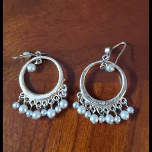 Costume gold pearl earrings